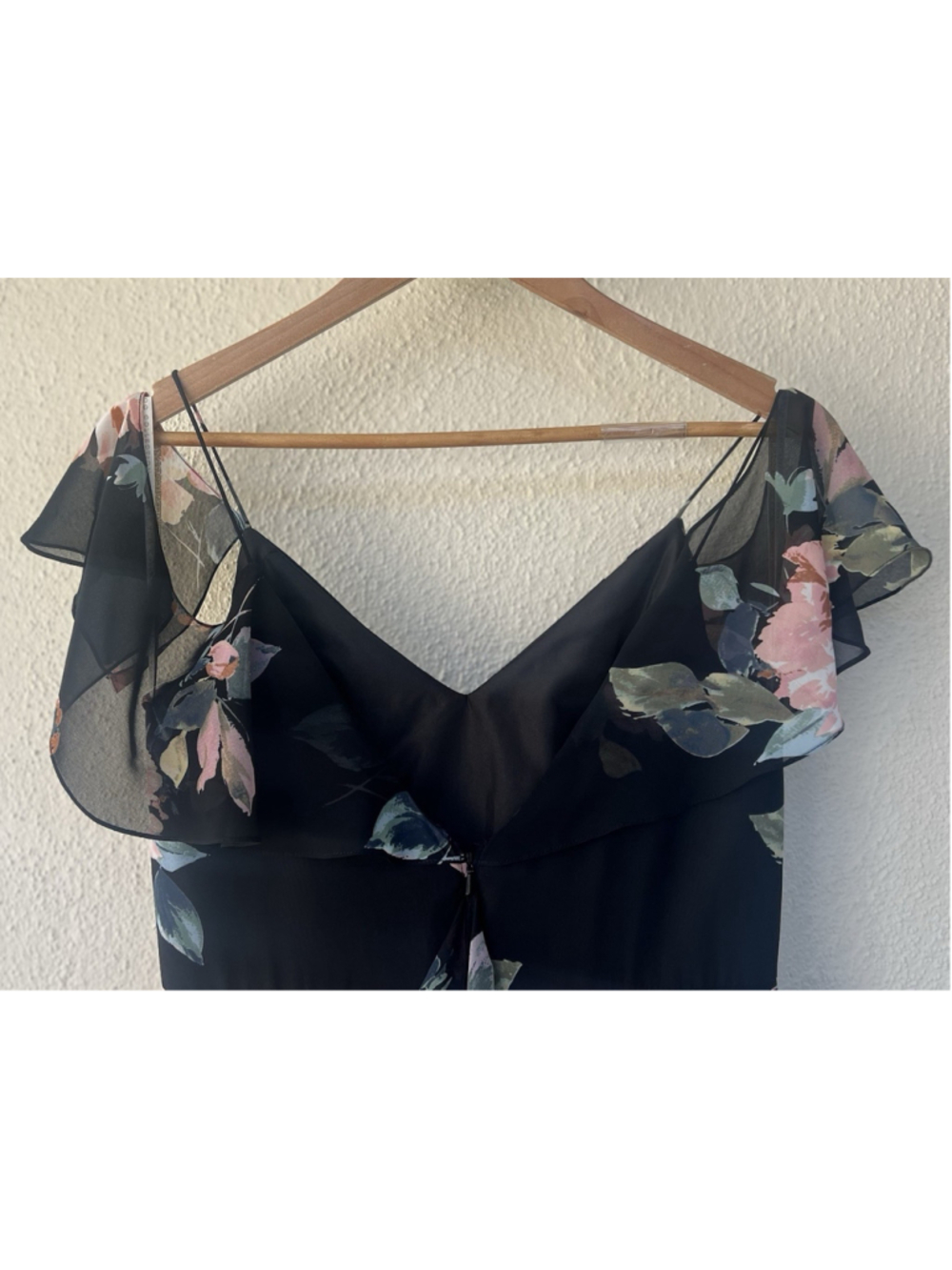 Jenny Yoo Collection Mila Black Pink Floral Maxi Formal Dress 8 Wedding Guest - Picture 5 of 7